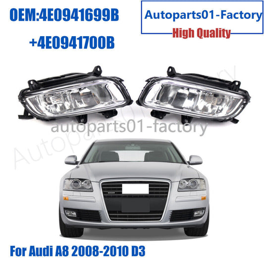 1Pair Bumper Fog Light for Audi for A8 2008-2010 D3 / for A8 QUATTRO 2008-2010