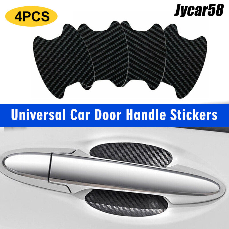 4x Carbon Fiber Car Door Handle Anti-Scratch Protector Film Stickers Accessories