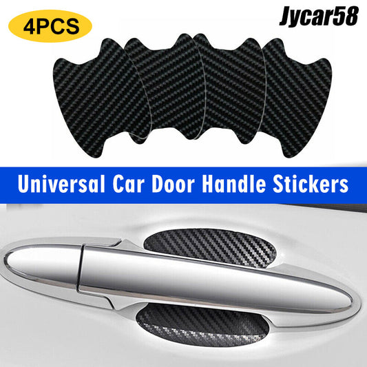4x Carbon Fiber Car Door Handle Anti-Scratch Protector Film Stickers Accessories