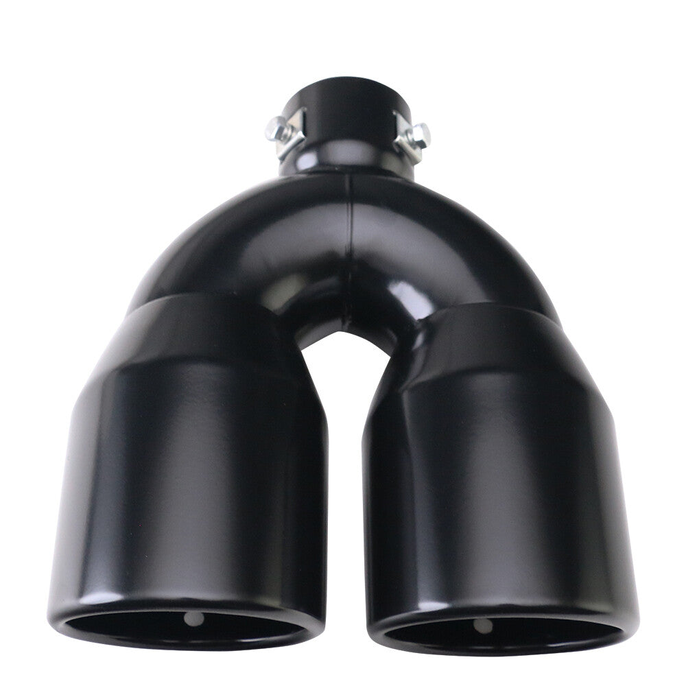 2'' ID 3.5''OD Dual Exhaust Tip Slant Tips Double Wall Tip Rolled tips Black