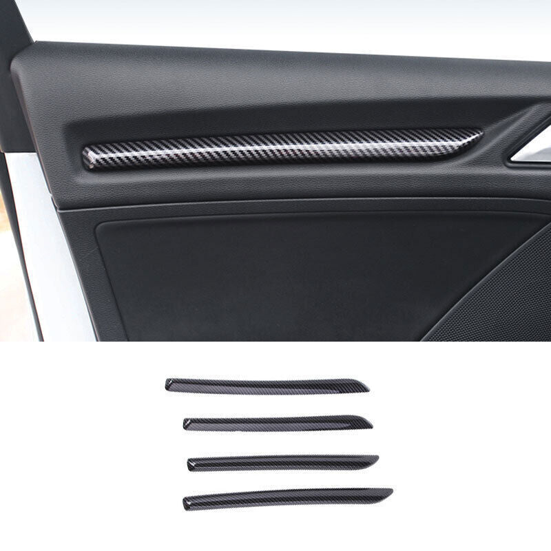 for Audi A3 S3 2014-2020 ABS Carbon Fiber Inner Door Panel Molding Strip Trim 4P