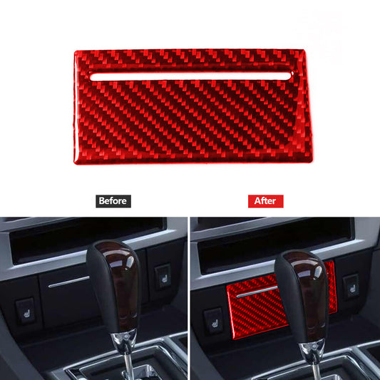 Red Carbon Fiber Ashtray Panel Decorative Cover Trim for Chrysler 300 2005-2007