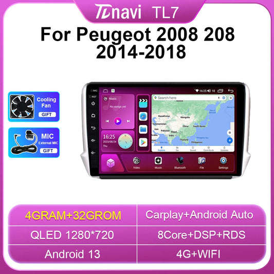 for Peugeot 2008 208 Series 2014-2018 Android Car Radio Multimedia Player GPS