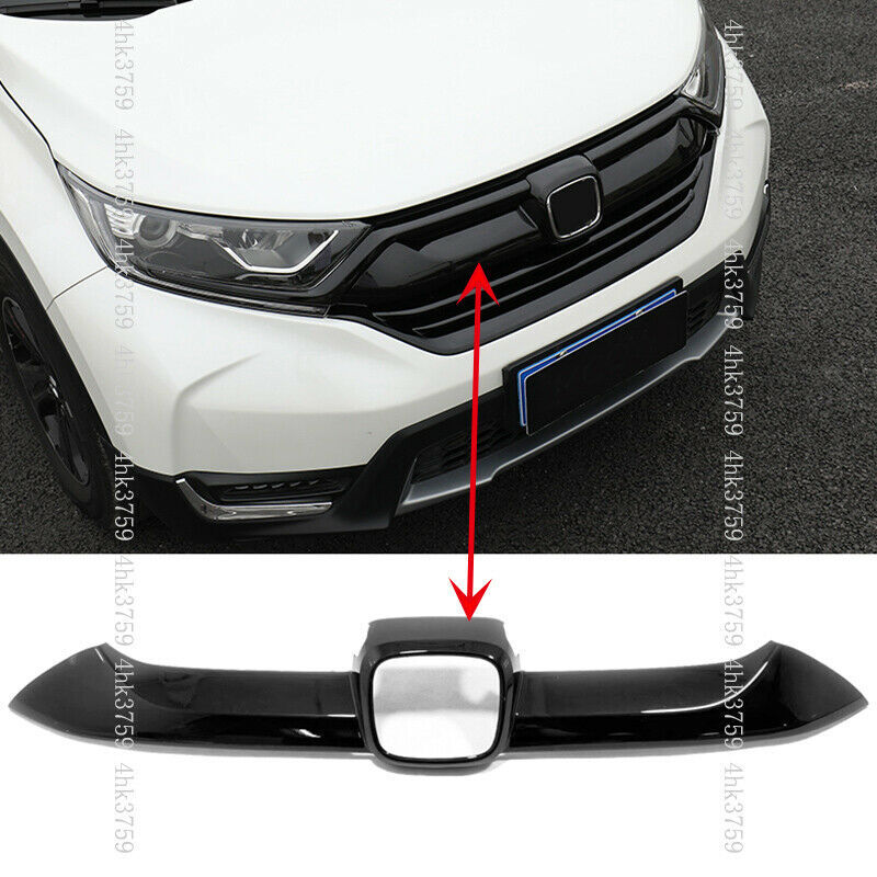 for Honda CR-V CRV2017-2022 Glossy Black Front Grille Grille Moulding Cover Trim