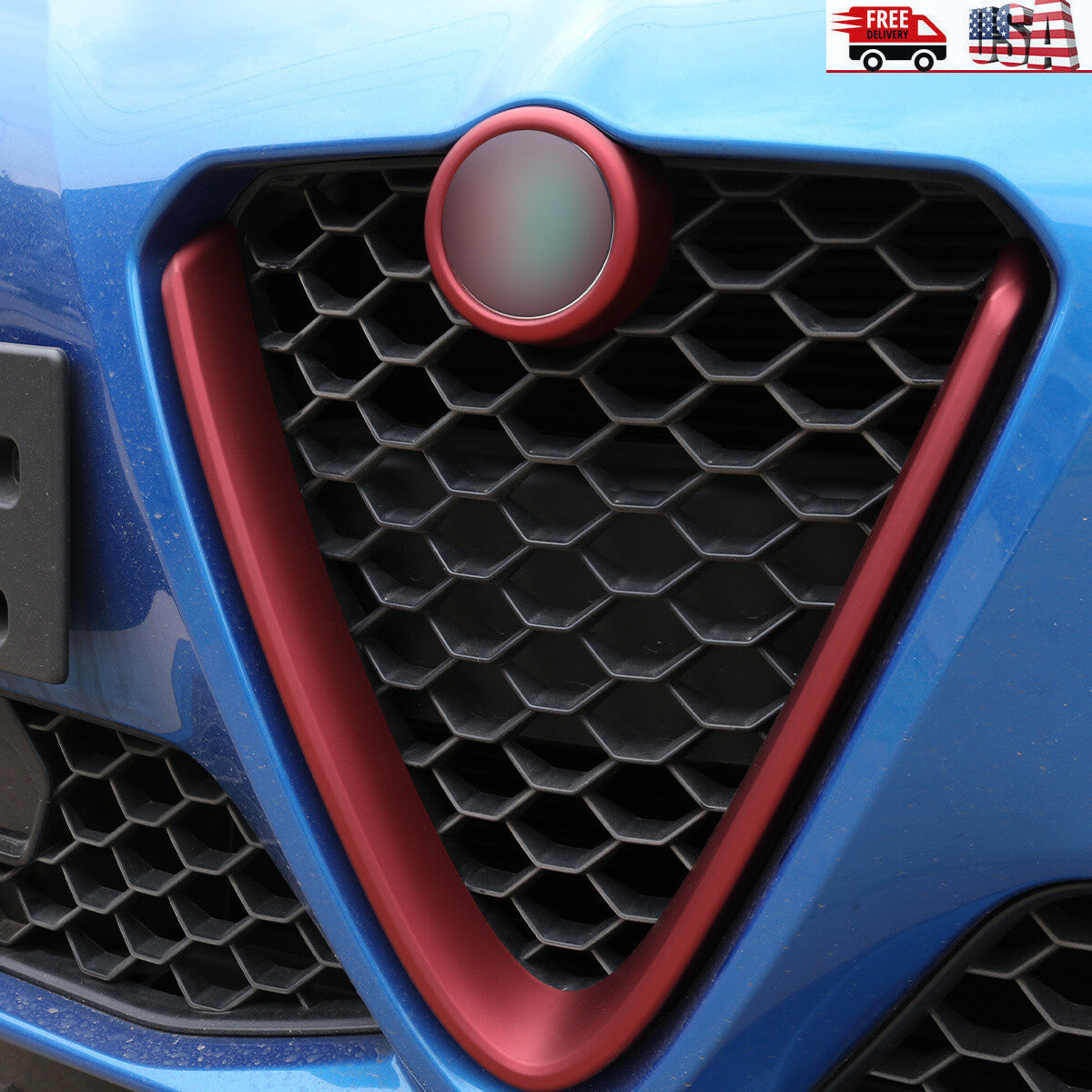 pair of carbon fiber interior door panel sticker decorations for Corvette C7 2014-2019.