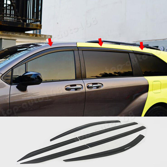 for Toyota for Sienna 2021-23 Black Window Visor Vent Shade Sun Rain Guard Cover 6x