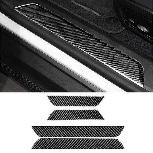 Carbon Fiber Inner Door Sill Guards Scuff Panel Cover for Porsche Taycan 2019-22