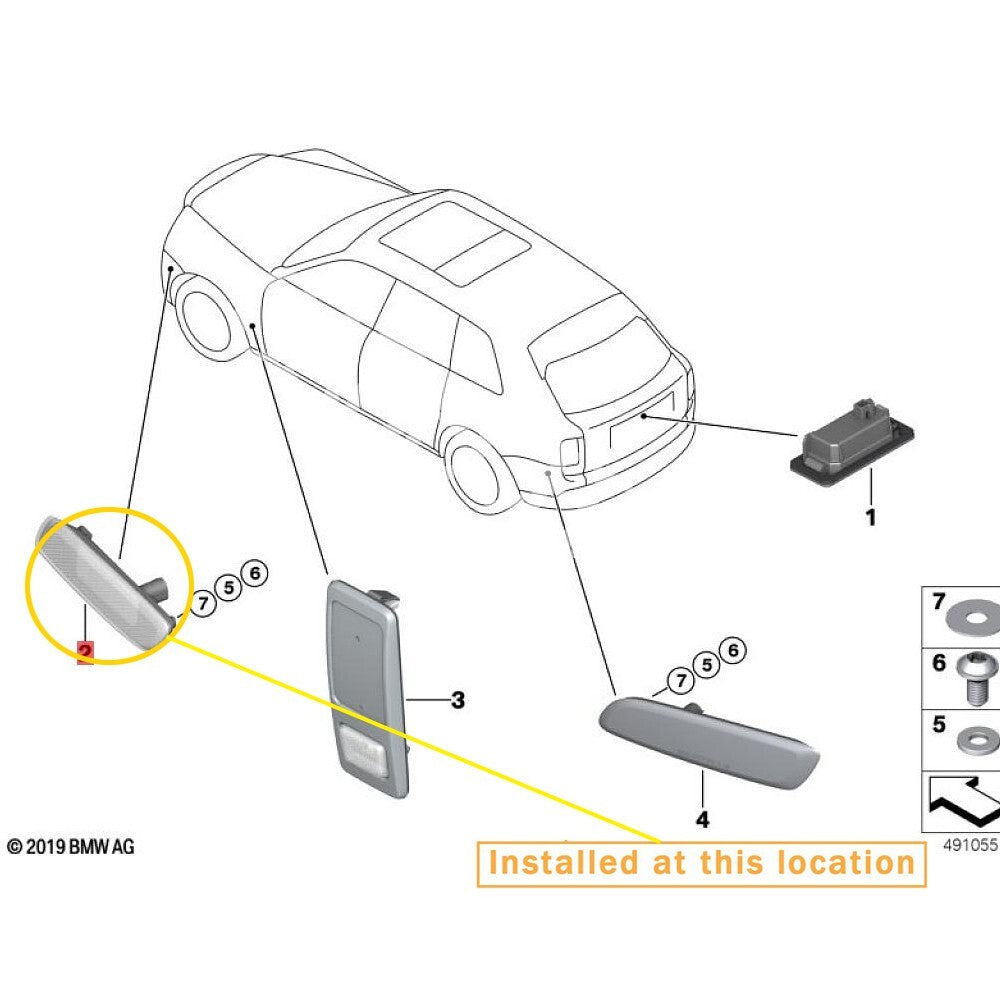 Width indicator for Rolls-Royce for Ghost Wraith Dawn (right) Non-hole 6314795398