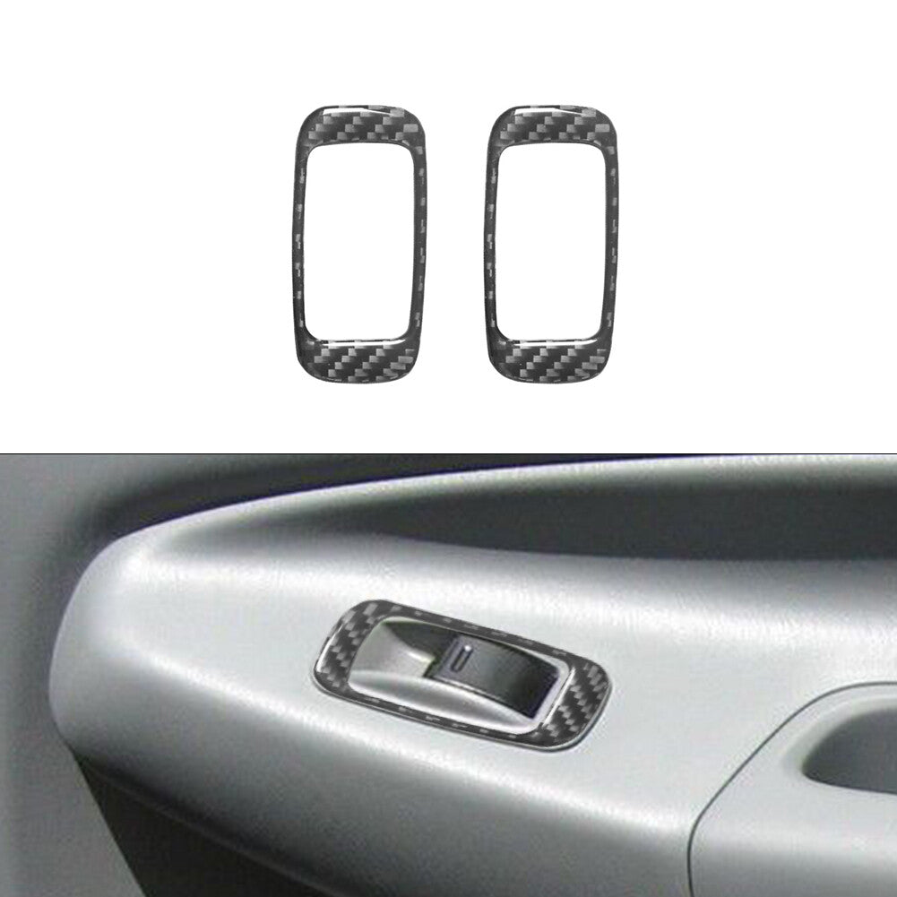 Rear Window Switch Button Trim Cover Carbon Fiber for Toyota Tacoma 2012-2015