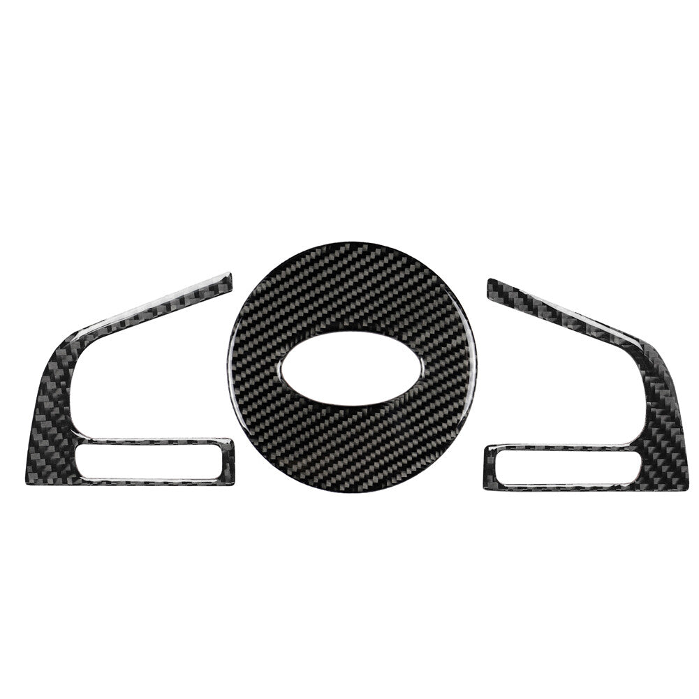 3Pcs Carbon Fiber Front Steering Wheel Cover Kit for Subaru Forester 2013-2018