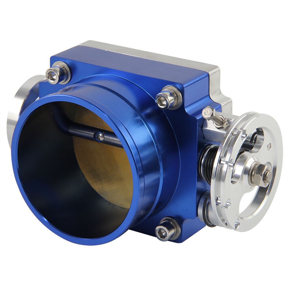 Alloy Aluminum Universal CNC Billet Intake 90mm Throttle Body High Flow Blue