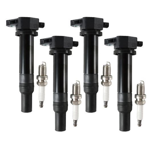 4Pcs Ignition Coils  Iridium Spark Plugs For 06-10 for Dodge Attitude for Kia Rio UF499