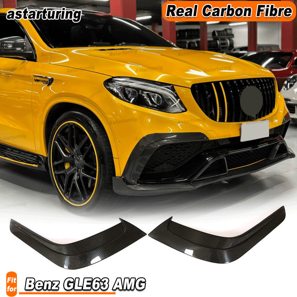 Carbon Fiber Front Bumper Splitters Fins Fit for Mercedes-Benz GLE63 2015-19
