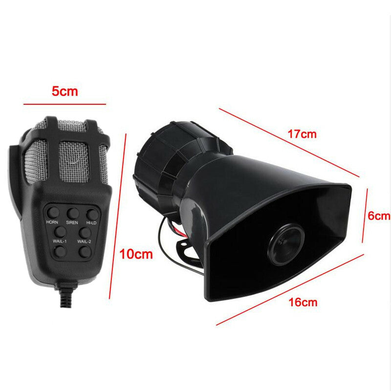Car Truck MIC System 80W Loud Horn 110dB 7 Sounds Tone Speaker Microphone