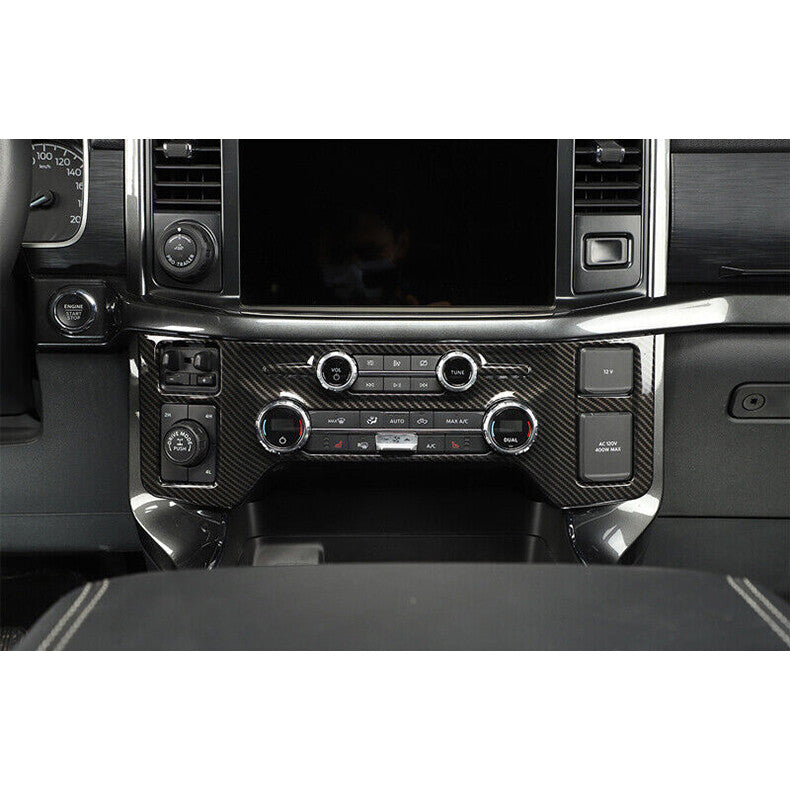 for Ford F150 2021-2023 Carbon Fiber Air Conditioning Switch Panel Cover Trim 1x