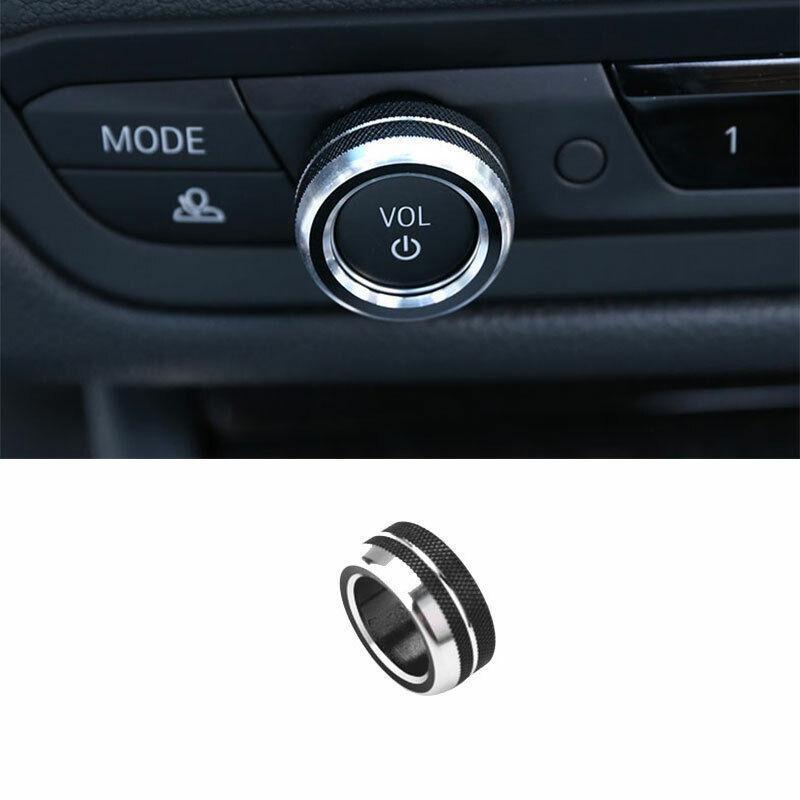 for BMW 3-Series G20 2019-2021 Black Aluminum Alloy Car Volume Knob Cover Trim