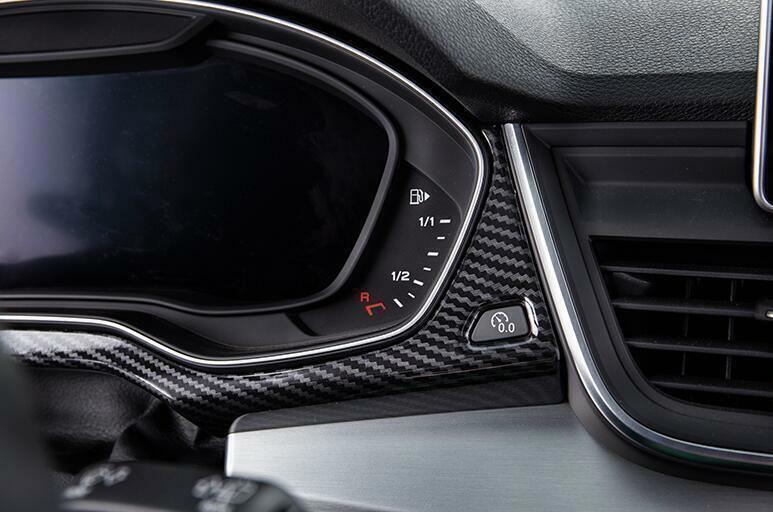 1P Carbon Fiber Textured Dashboard Frame Decor Cover Trim for Audi Q5 2018-2023