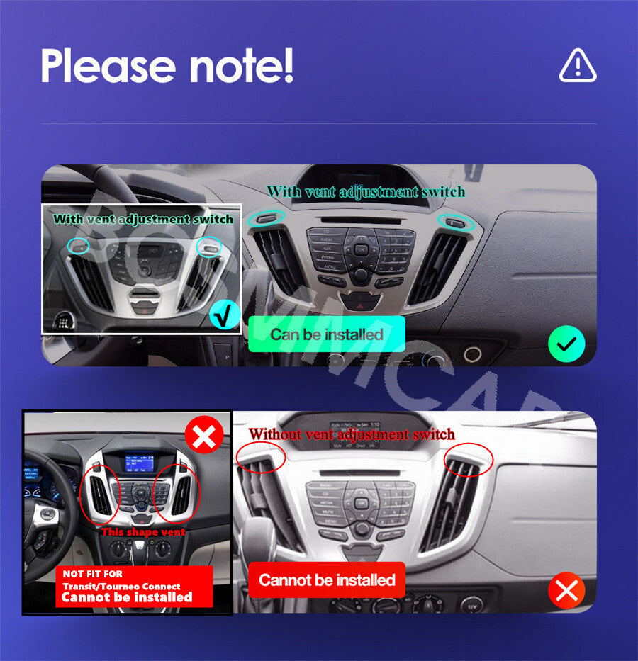 Fit for Ford Transit Custom 2013-2018 Android 13 Carplay Car Stereo Radio GPS BT