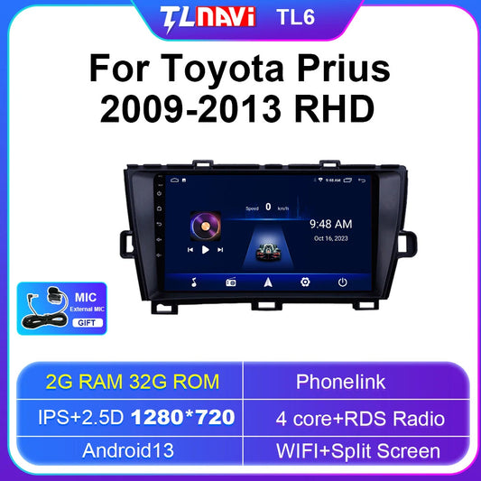 for Toyota Prius 30 Multimedia Stereo Android AUTO Radio Player GPS Navigation