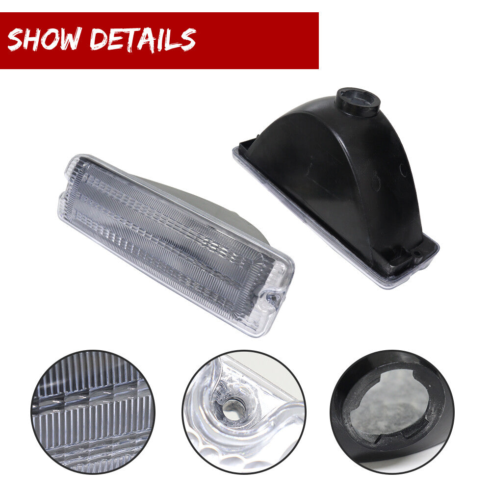 Suitable for 1991-1993 for Dodge D150 D250 D350 / 1991 Ramcharger headlights and turn signals - transparent.