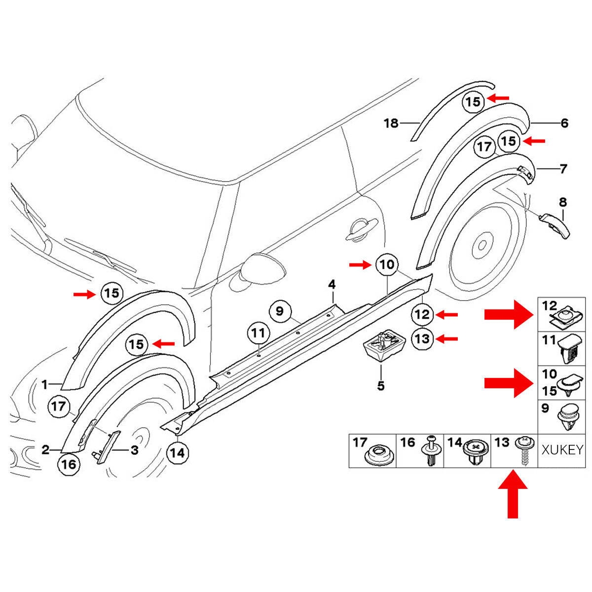 40pcs Underrun protection underbody engine protection kit clips set for BMW 3 Series E46