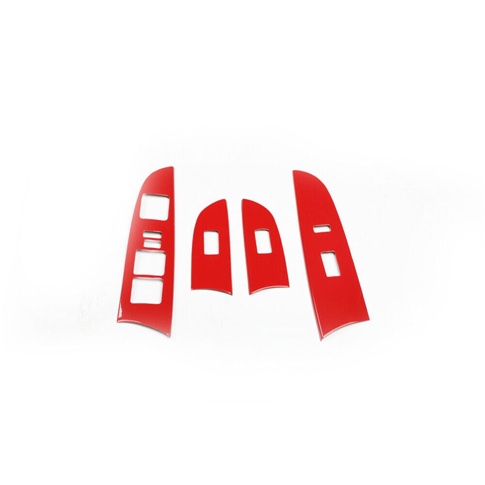 Inner Glass Window Lifting Lock Panel Trim 4 Fit for Lexus IS 06-11 Bright Red