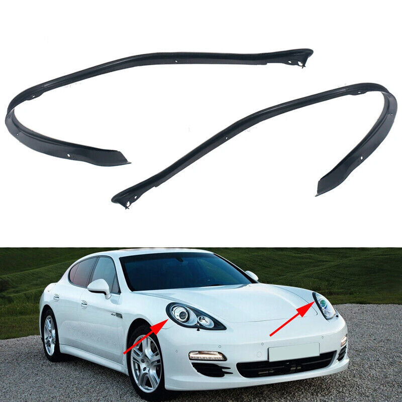 Pair Headlight Rubber Sealing Strip Trim Headlamp for Porsche for Panamera 2010-2013