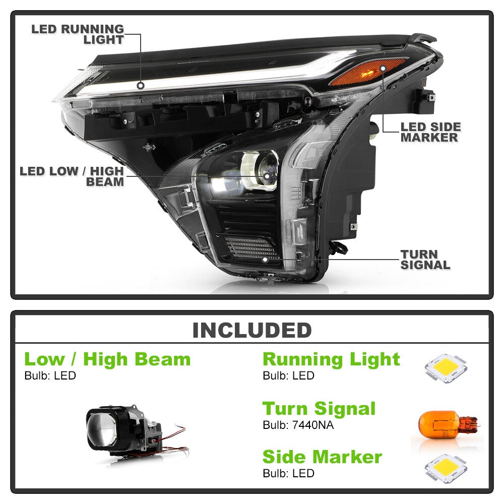 LED DRL Projector Headlights for 2024 and 2025 for Chevrolet Trax Driver's Side Headlights