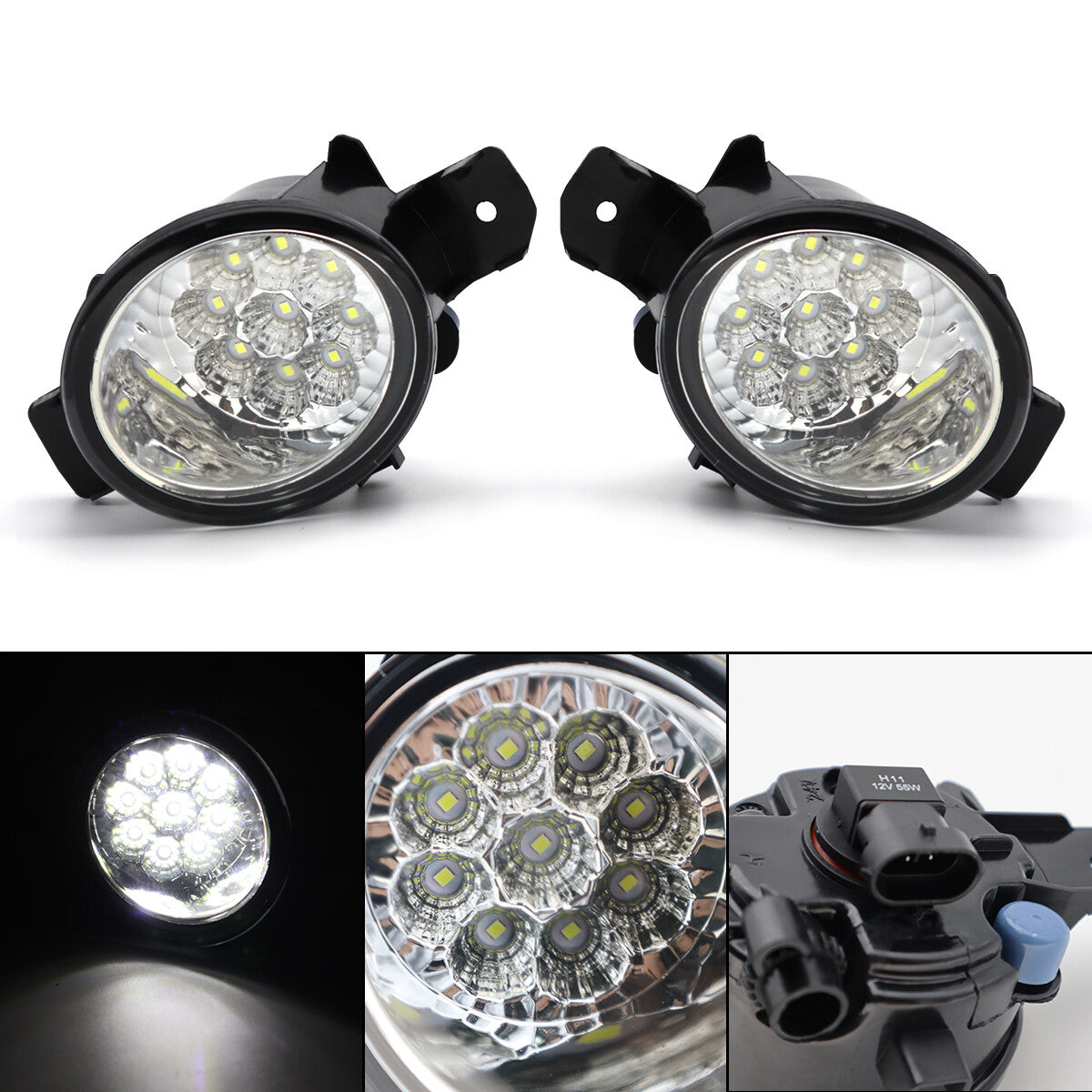 LED Front Bumper Fog Lights Lamp for Nissan Dualis J10 Pathfinder R52 Navara D23
