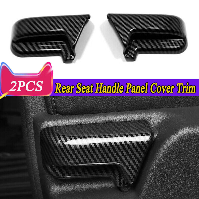 2P Carbon Fibre Look Rear for Seat Handle Button Cover Trims for Toyota for Sienna 21-24