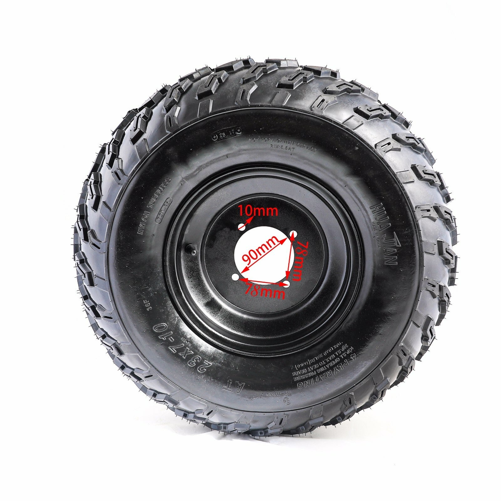 23x7-10 All-Terrain Vehicle Tires and Rim; 23x7x10 UTV 4-Wheel Off-Road Vehicle; 200/250/300cc