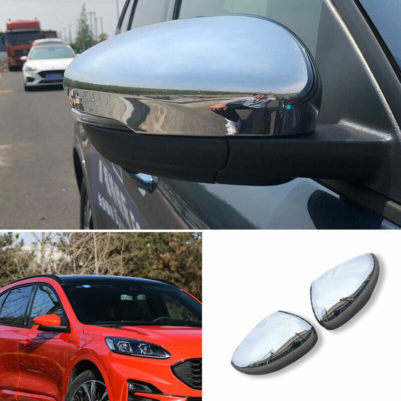 2P Chrome Rear View Side Mirror Moulding Cover Trim for Ford Escape Kuga 2020-22