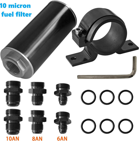 10-micron direct-discharge fuel filter with 6AN, 8AN, and 10AN adapters - Universal 6AN line kit