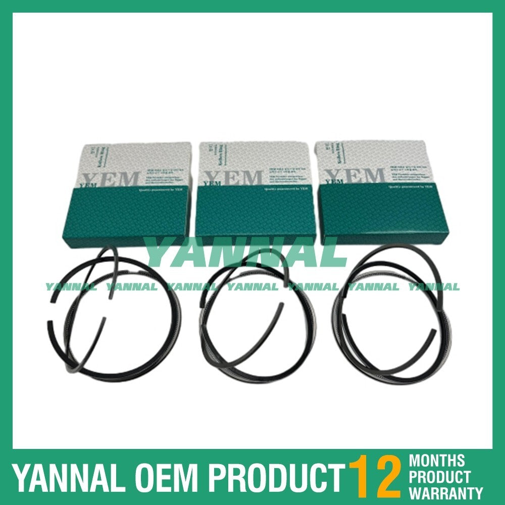 3 new D1403 Piston Ring Kit (STD) for Kubota Excavator Diesel Engines