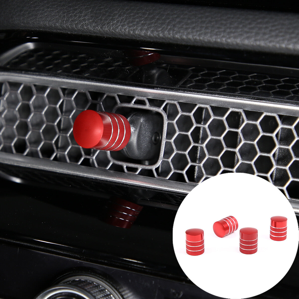 5-piece black alloy center control AC volume knob ring suitable for Ford Maverick 22-23