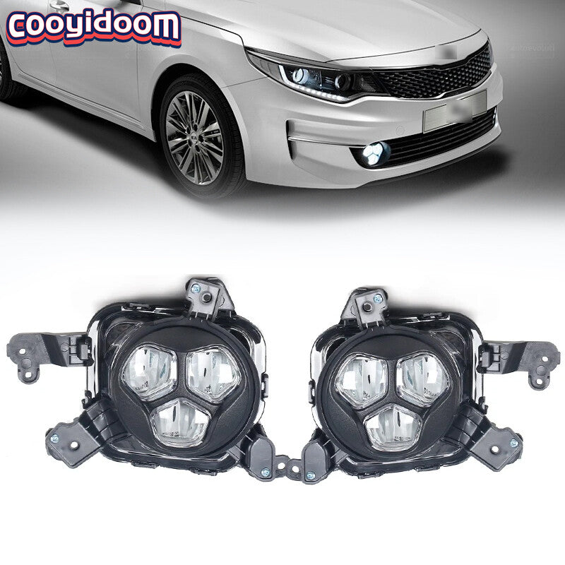 LED fog light assembly, fog light grille, and turn signals suitable for Kia K5 Optima 2015-2018.