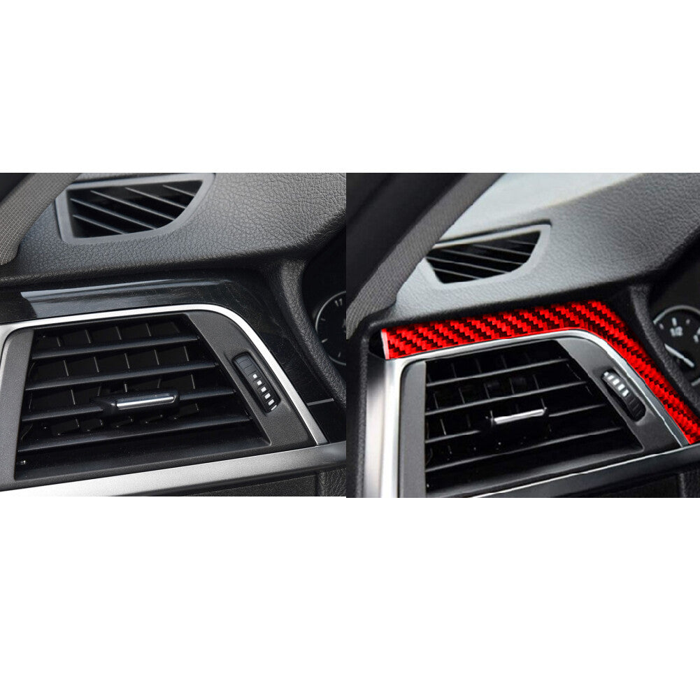 Carbon Fiber Dashboard Air Vent Trim Cover Fit for BMW 3 Series F30 2013-19