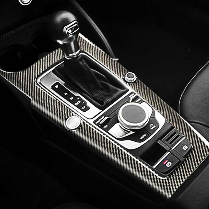 Real Carbon Fiber Car Gear Shift Panel Cover Trim for Audi A3 8V 2014-2020 1PCS