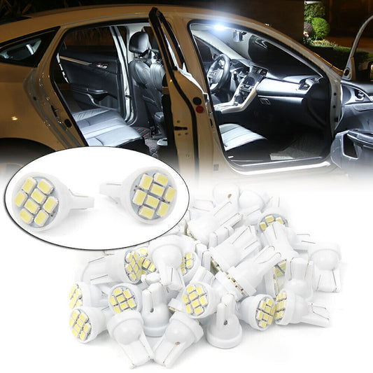 50X T10 Wedge SMD LED Interior Lights Super Bright Bulbs W5W 194 158 168 2825