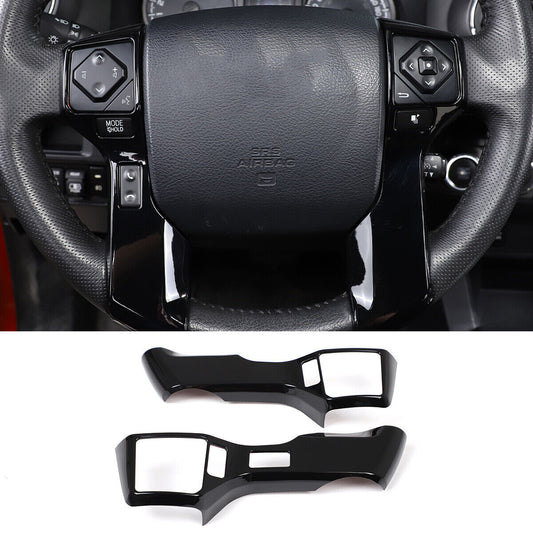 for Toyota Tundra/Tacoma 16-20 ABS Black Steering Wheel Button Frame Trim Cover
