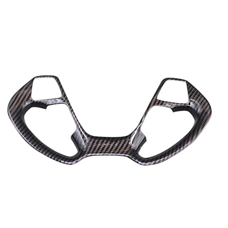 Steering Wheel Button Frame Cover Trim Fit for Kia K3 2014-18 Black Carbon Fiber
