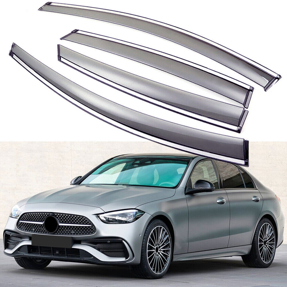 4X Sun/Rain Guard Window Visor Wind Deflector for 23-2024 for Mercedes C-Class Sedan