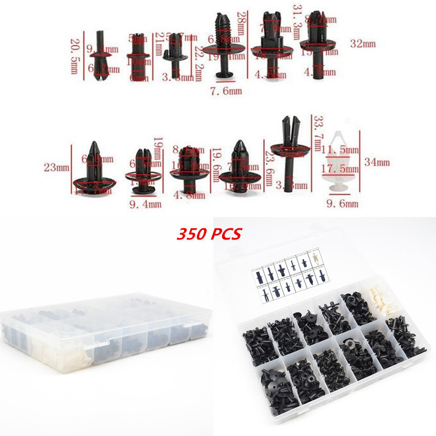 Car 350 Pcs 12 Sizes Push Pin Driver Rivet Trim Panel Body Interior Clip Box Kit
