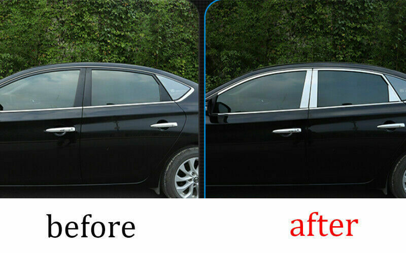 Chrome For 2013-2019 for Nissan Sentra Sylphy Windows Frame Strips Molding Cover 12