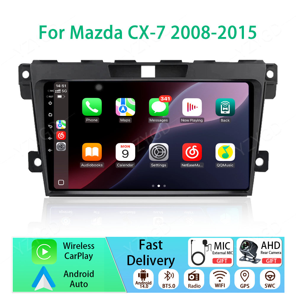 for Mazda CX-7 2008-2015 Android Auto CarPlay Car Radio GPS Stereo Player Screen