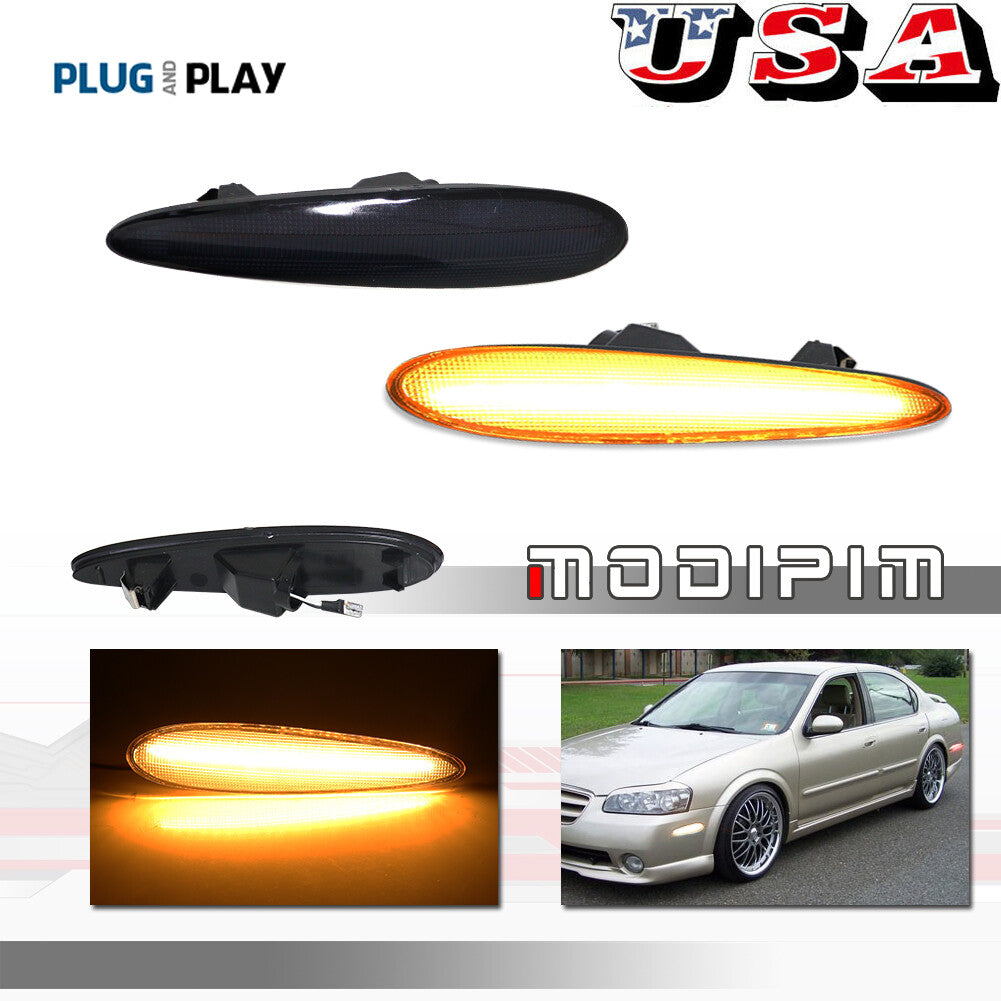 Smoked lens, amber LED front marker light, suitable for 2000-2003 for Nissan MXIMA