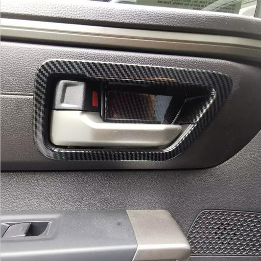 Carbon fiber interior door handle cup cover trim (4 pieces) for Toyota Tundra 2022-2024
