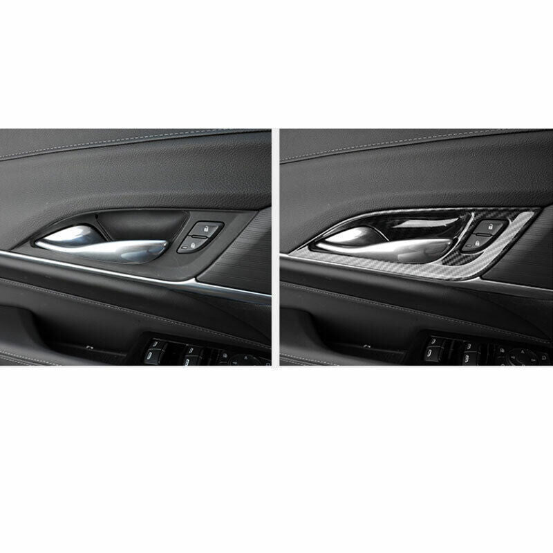 Inner Door Handle Bowl Frame Trim 4P ABS Carbon Fiber for Cadillac CT4 2020-2024