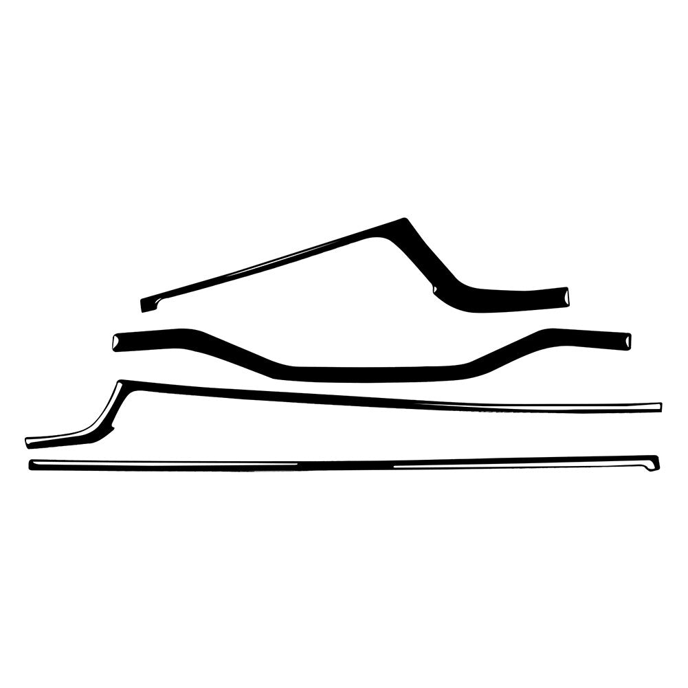 4Pcs Piano Black Dashboard Panel Cover Trim Strip for Audi A4 A5 S4 RS4