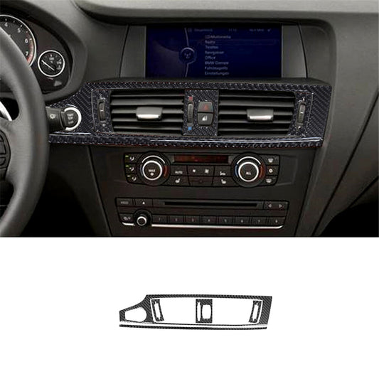 5PCS Carbon Fiber Center Vent Outlet Cover Trim for BMW X3 F25 X4 F26 2011-2017